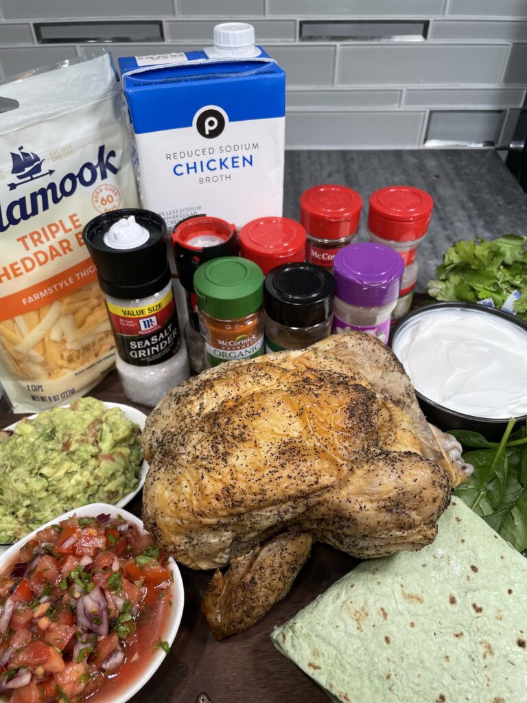 Ingredients for Chicken Quesadilla Appetizer