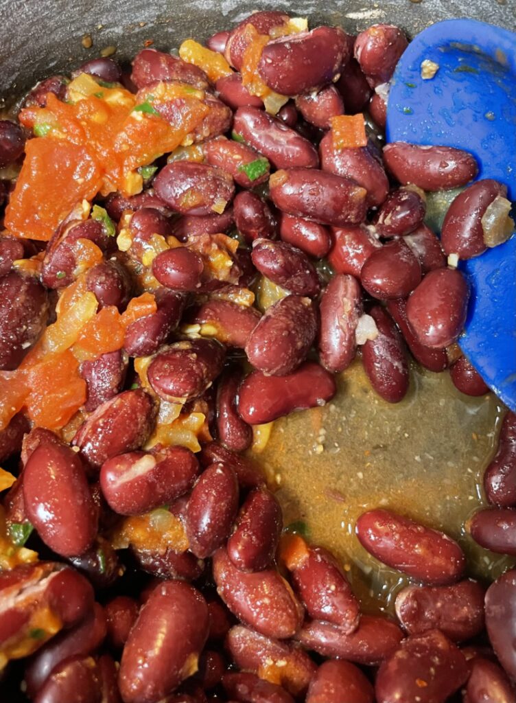 Beans with Guiso (tomato sauce)